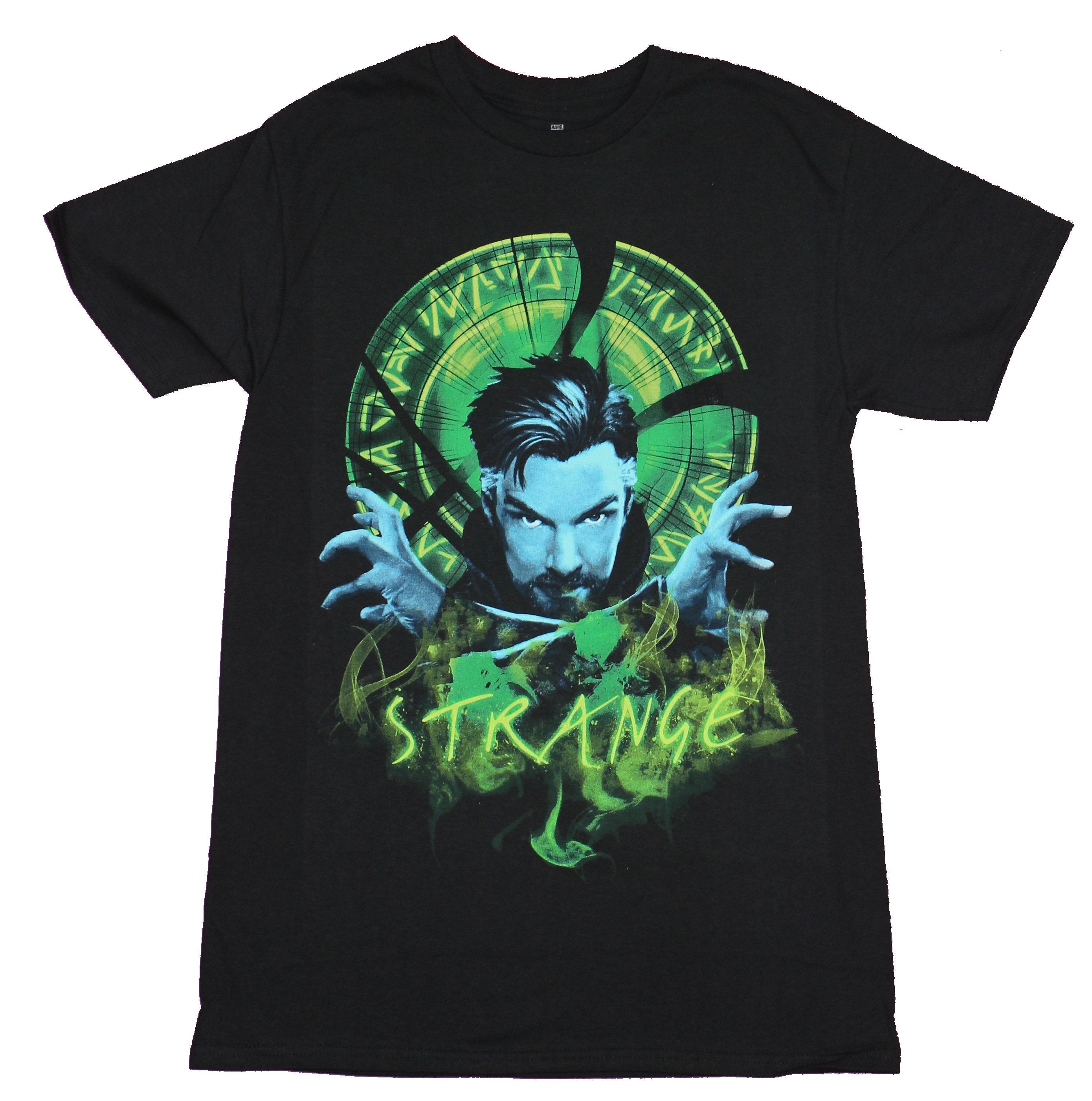 Doctor Strange Mens T-Shirt - Face in Blue Casting Spell in Green Hoodie, Sweatshirt | CiraTrend.com