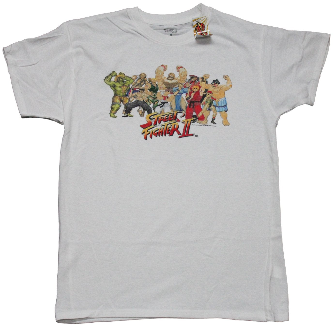 Street Fighter II Mens T-Shirt - Pixel Cast Hands Raised over Name Hoodie, Sweatshirt | CiraTrend.com