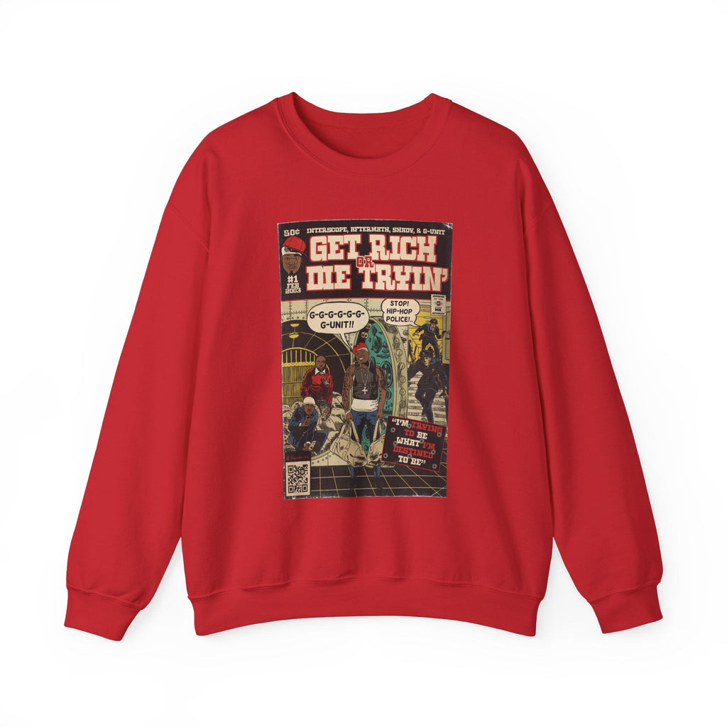 Get Rich Or Die Tryin - Comic Art - Unisex Heavy BlendÃ¢â€žÂ¢ Crewneck Sweatshirt T-Shirts, Hoodie | CiraTrend.com (Image 3)