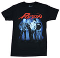 Poison Band Mens T-Shirt - Group Blue Tinted Photo Under Red Logo Hoodie, Sweatshirt | CiraTrend.com