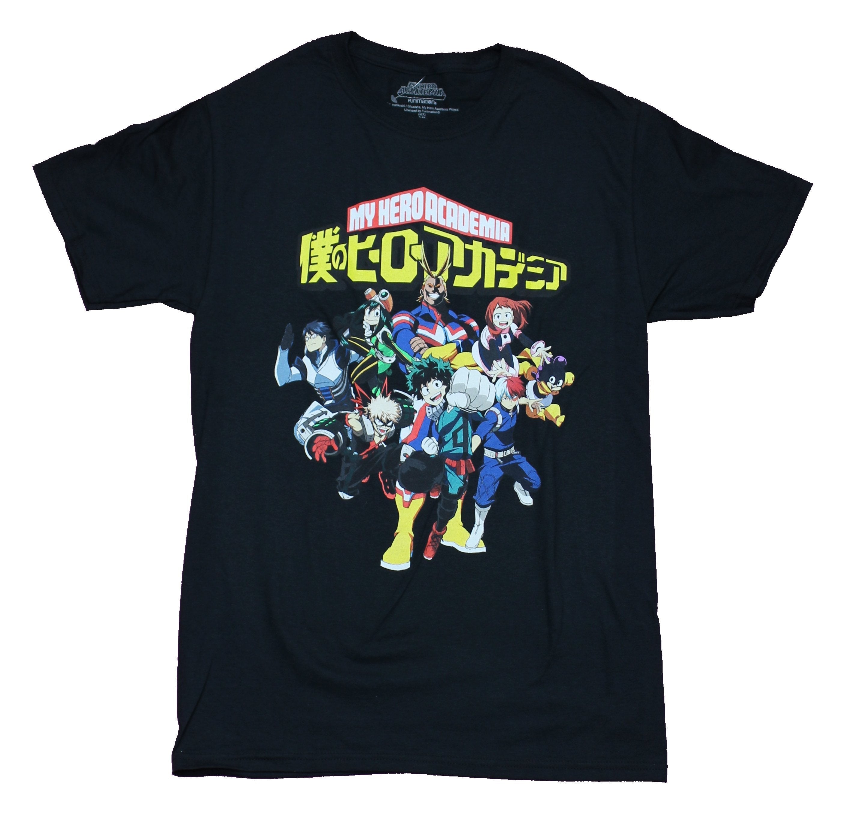 My Hero Academia Mens  T-Shirt - Giant Character Group Under Kanji Logo Hoodie, Sweatshirt | CiraTrend.com