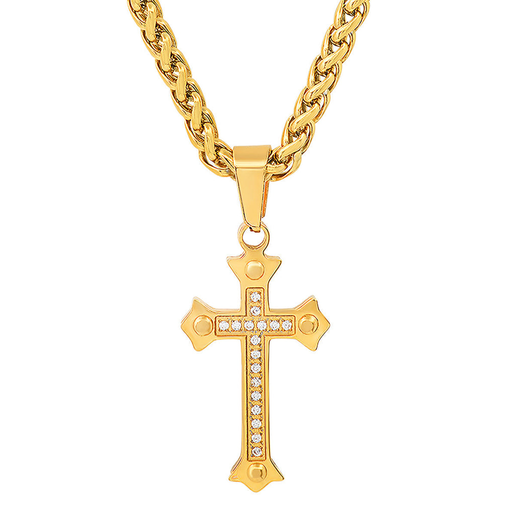 18K Gold Plated Stainless Steel And Simulated Diamonds Cross Pendant T-Shirts, Hoodie, Sweatshirt | CiraTrend.com (Image 2)