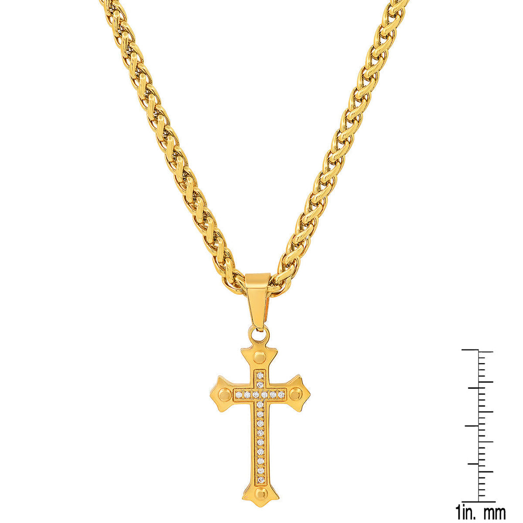 18K Gold Plated Stainless Steel And Simulated Diamonds Cross Pendant T-Shirts, Hoodie, Sweatshirt | CiraTrend.com (Image 3)
