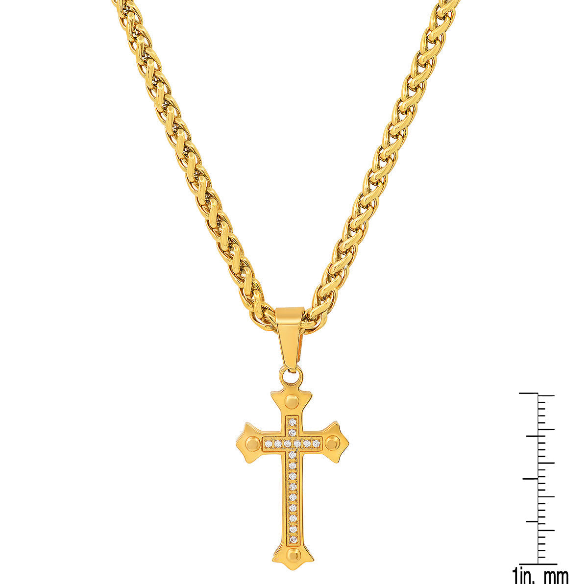 18K Gold Plated Stainless Steel And Simulated Diamonds Cross Pendant T-Shirts, Hoodie, Sweatshirt | CiraTrend.com (Image 3)