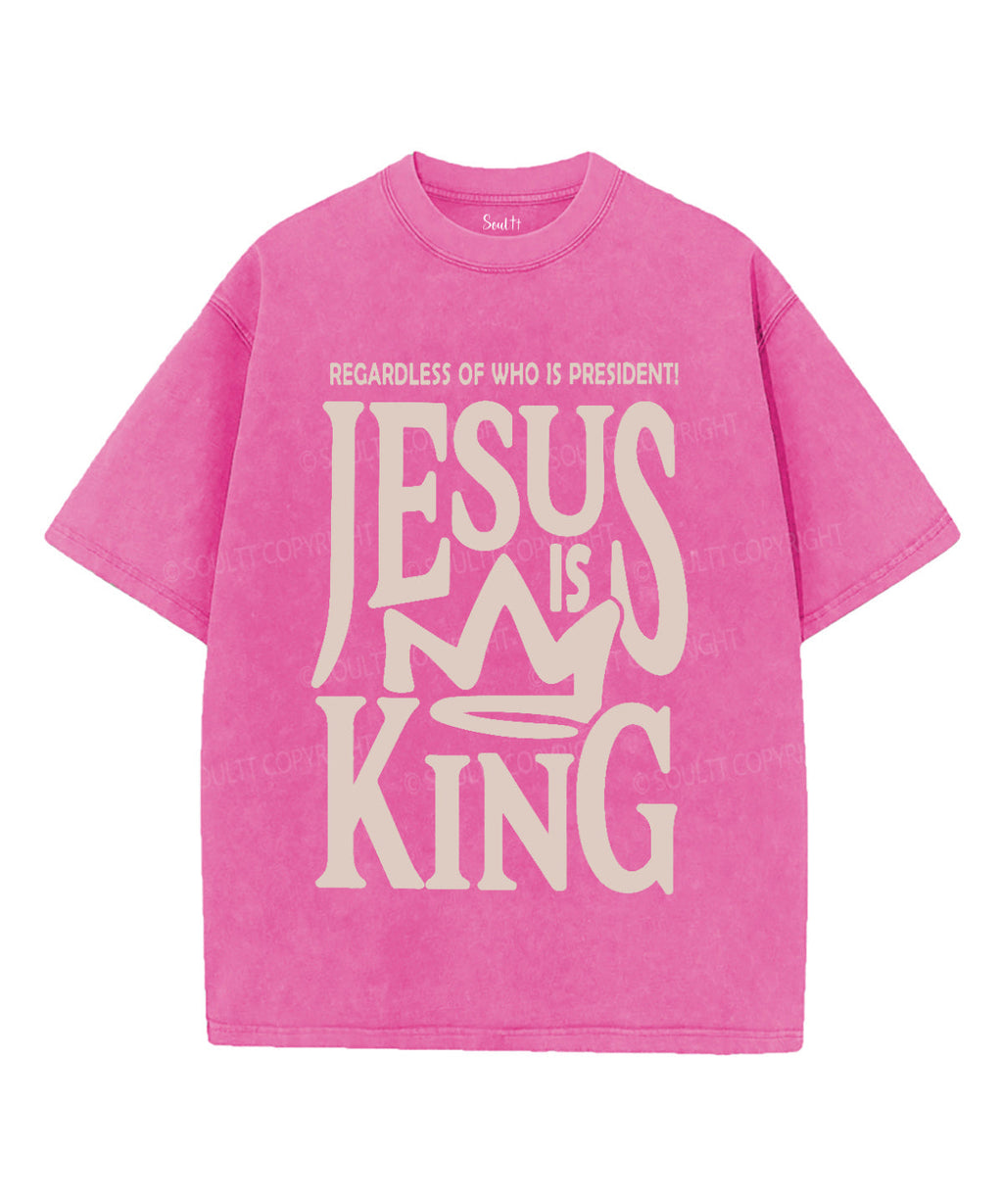 Jesus Is King Washed Christian T-shirt Hoodie, Sweatshirt | CiraTrend.com (Image 3)