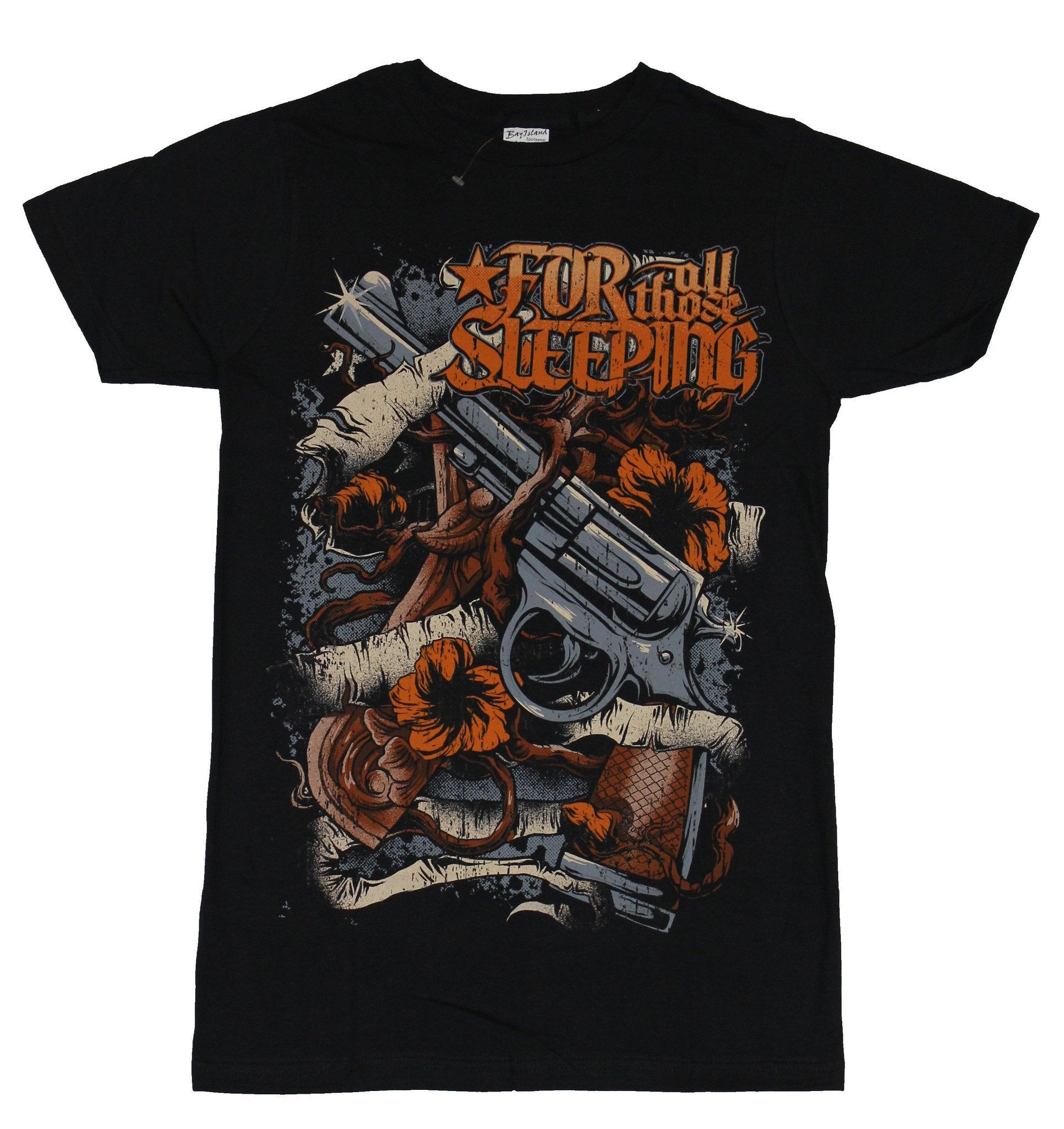 For all Those Sleeping Mens T-Shirt - Pistols Wrapped In Orange Flowers Hoodie, Sweatshirt | CiraTrend.com