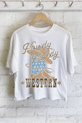 Howdy Howdy Western Graphic Long Crop Top