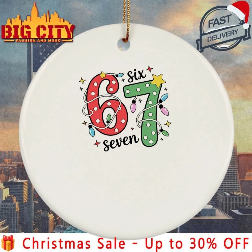 67 Christmas 6 7 Six Seven Meme 6 7 light christmas shirt
