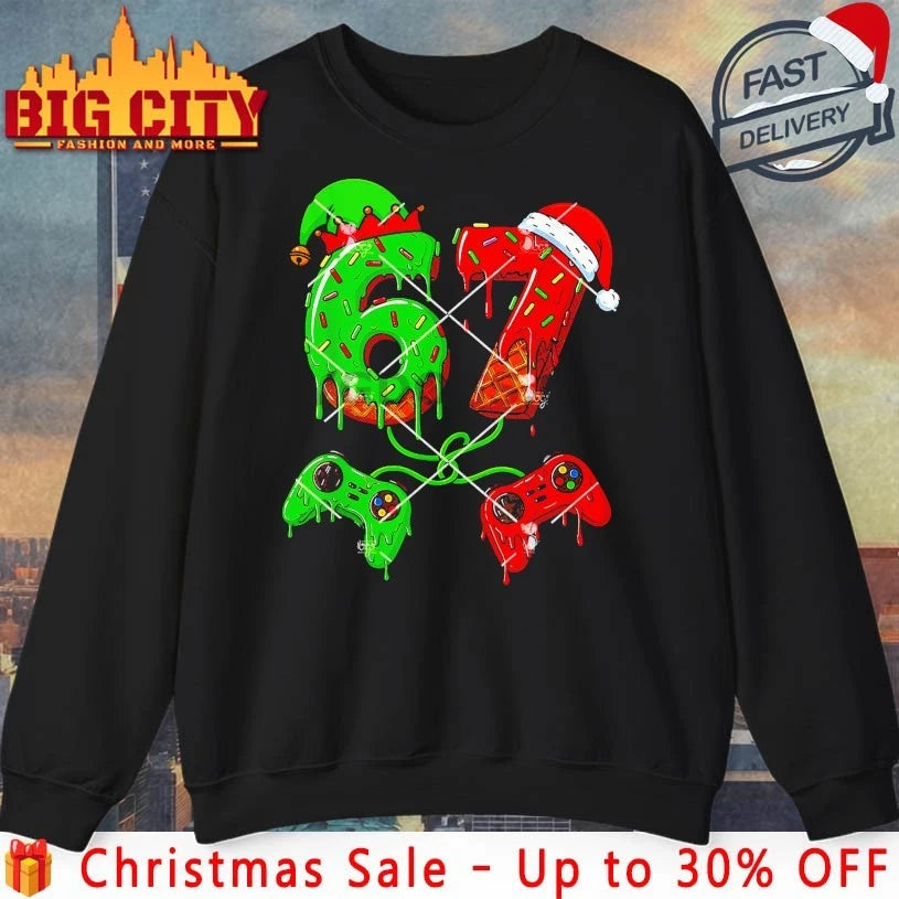 67 Ice Cream Drip Meme Gamer Christmas Boys shirt