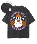 The Only Ghost I Know Is The Holy Ghost Double Sided Unisex Washed Christian T-shirt Style001 Hoodie, Sweatshirt (Image 1)