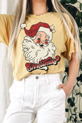 Merry Chistmas Red Hat Santa Mineral Long Crop Top