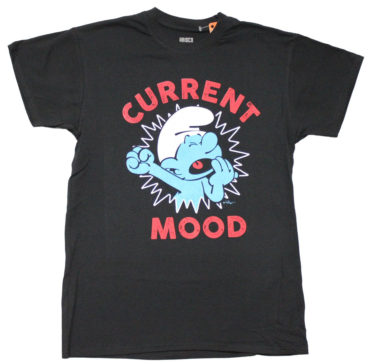 Smurfs Mens T-Shirt - "Current Mood" Yawning Lazy Image Hoodie, Sweatshirt | CiraTrend.com