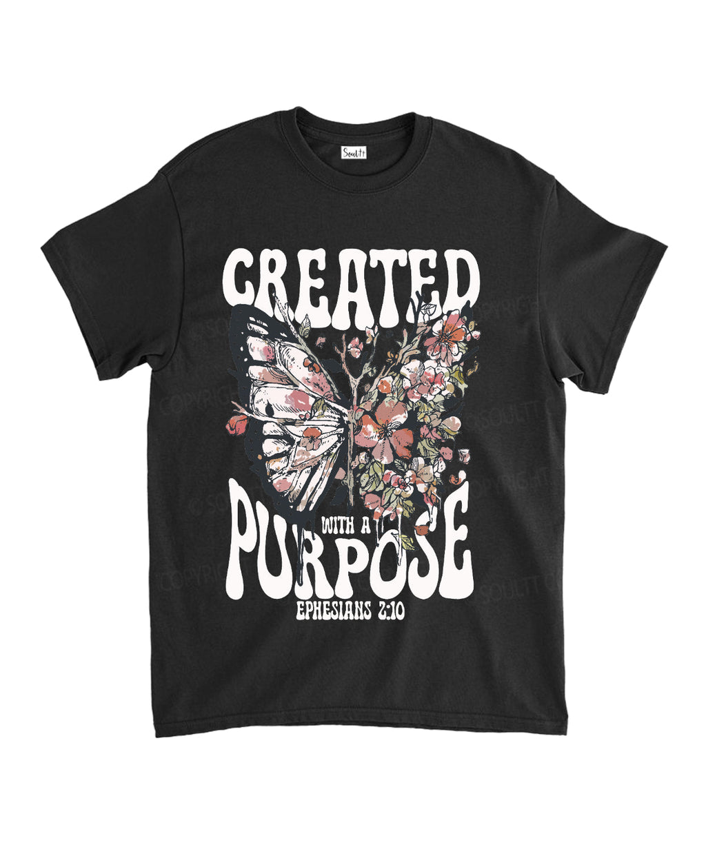 Created With A Purpose Unisex Cotton Christian T-Shirt Hoodie, Sweatshirt | CiraTrend.com (Image 1)