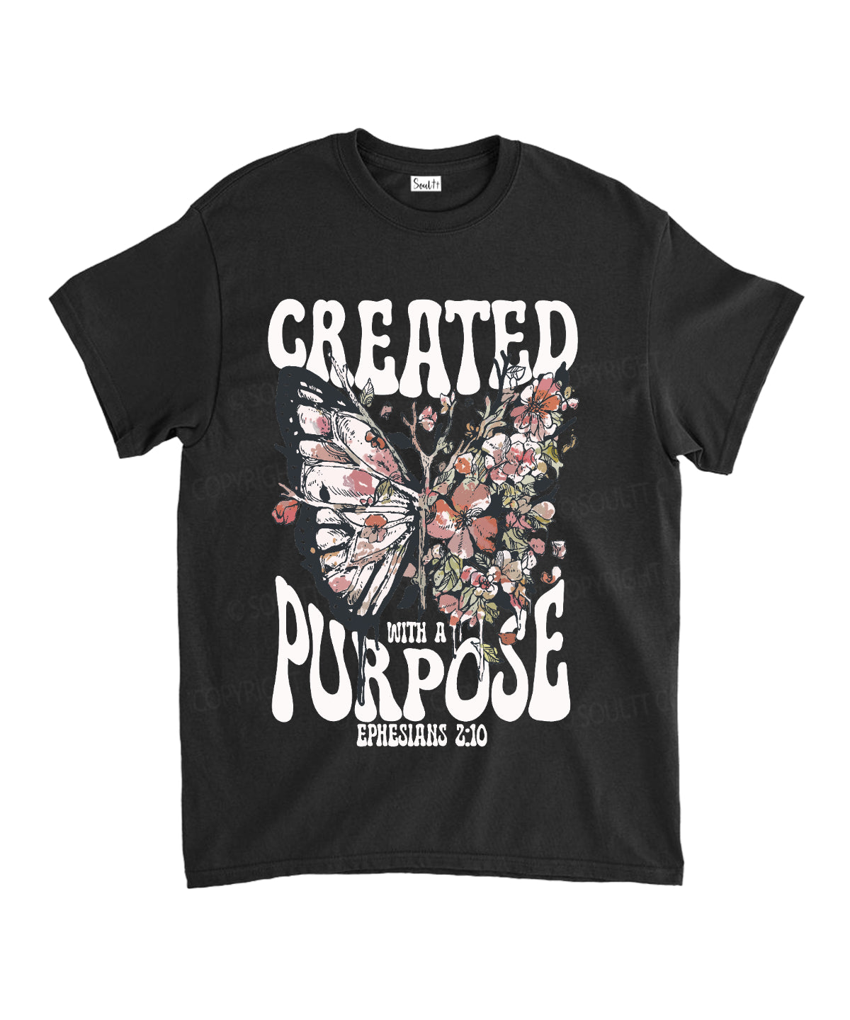 Created With A Purpose Unisex Cotton Christian T-Shirt Hoodie, Sweatshirt | CiraTrend.com (Image 1)
