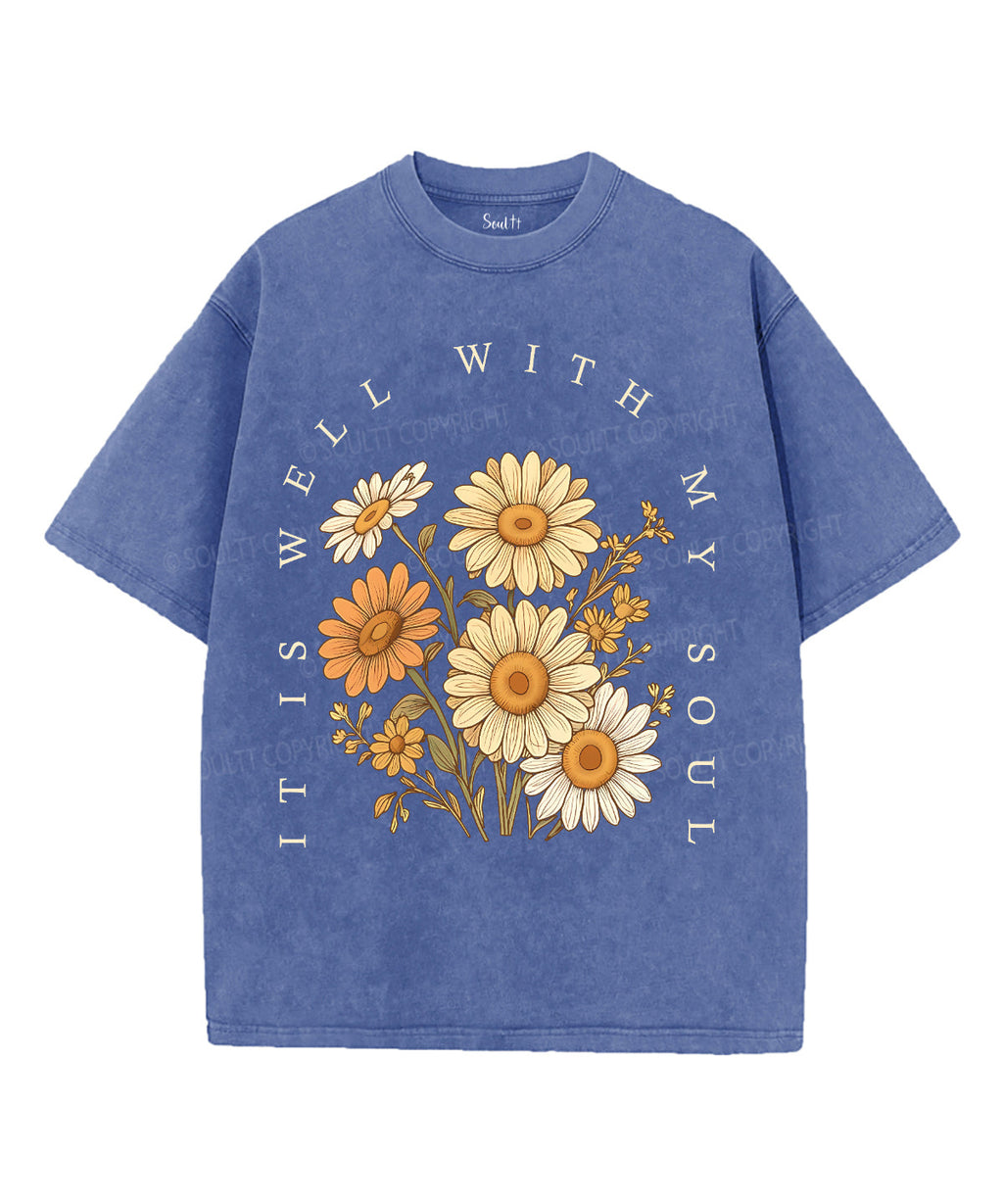 It Is Well With My Soul Unisex Washed Christian T-shirt Style016 Hoodie, Sweatshirt | CiraTrend.com (Image 5)