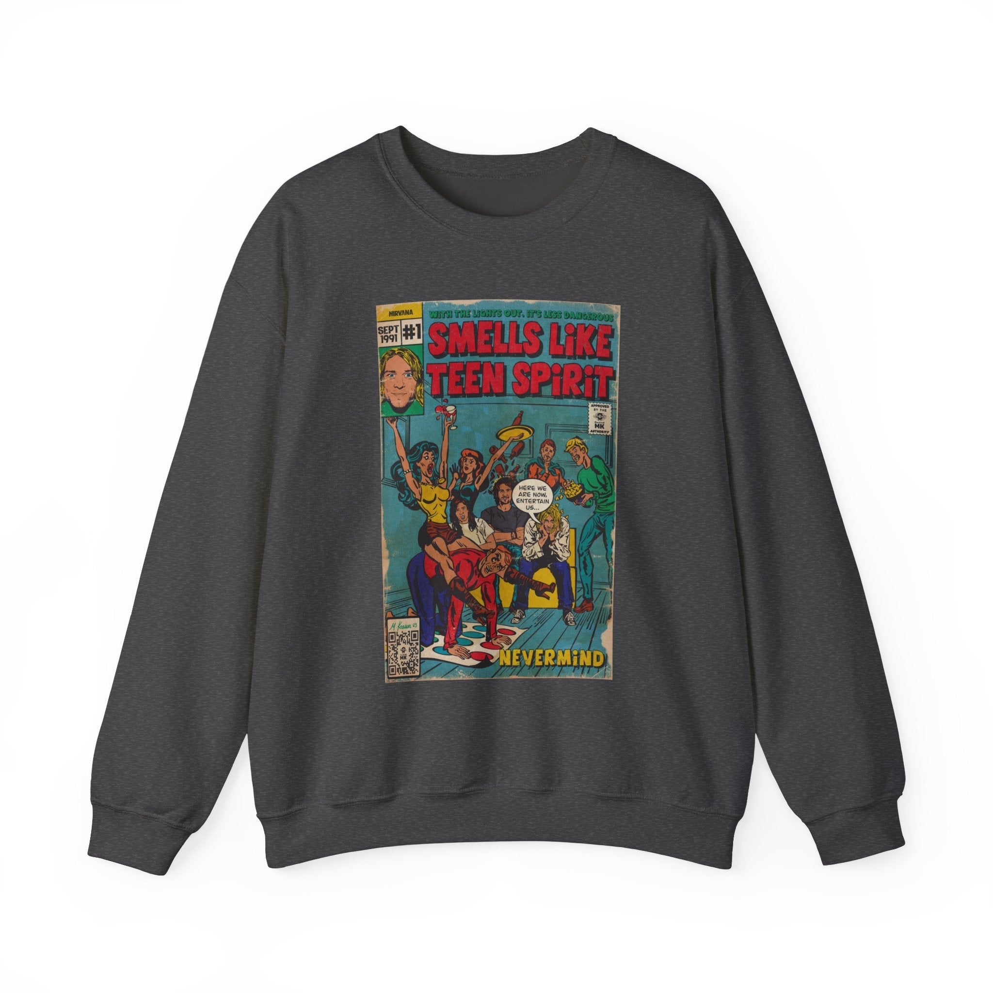 Smells Like Teen Spirit -  Unisex Heavy BlendÃ¢â€žÂ¢ Crewneck Sweatshirt T-Shirts, Hoodie | CiraTrend.com (Image 3)