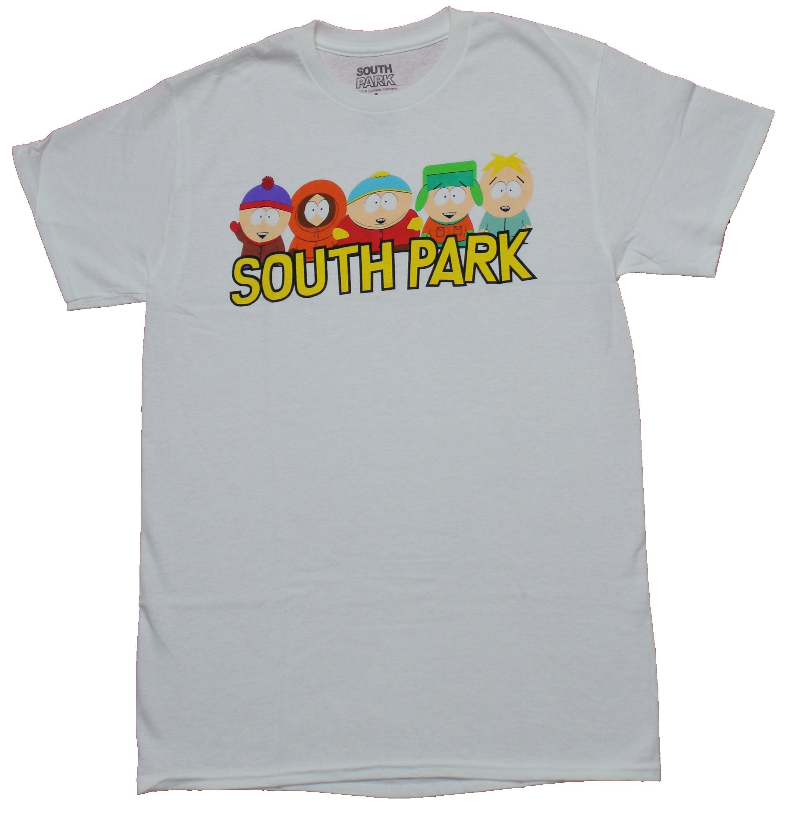 South Park Mens T-shirt - 5 Boy Group Over Yellow Word Logo Hoodie, Sweatshirt | CiraTrend.com