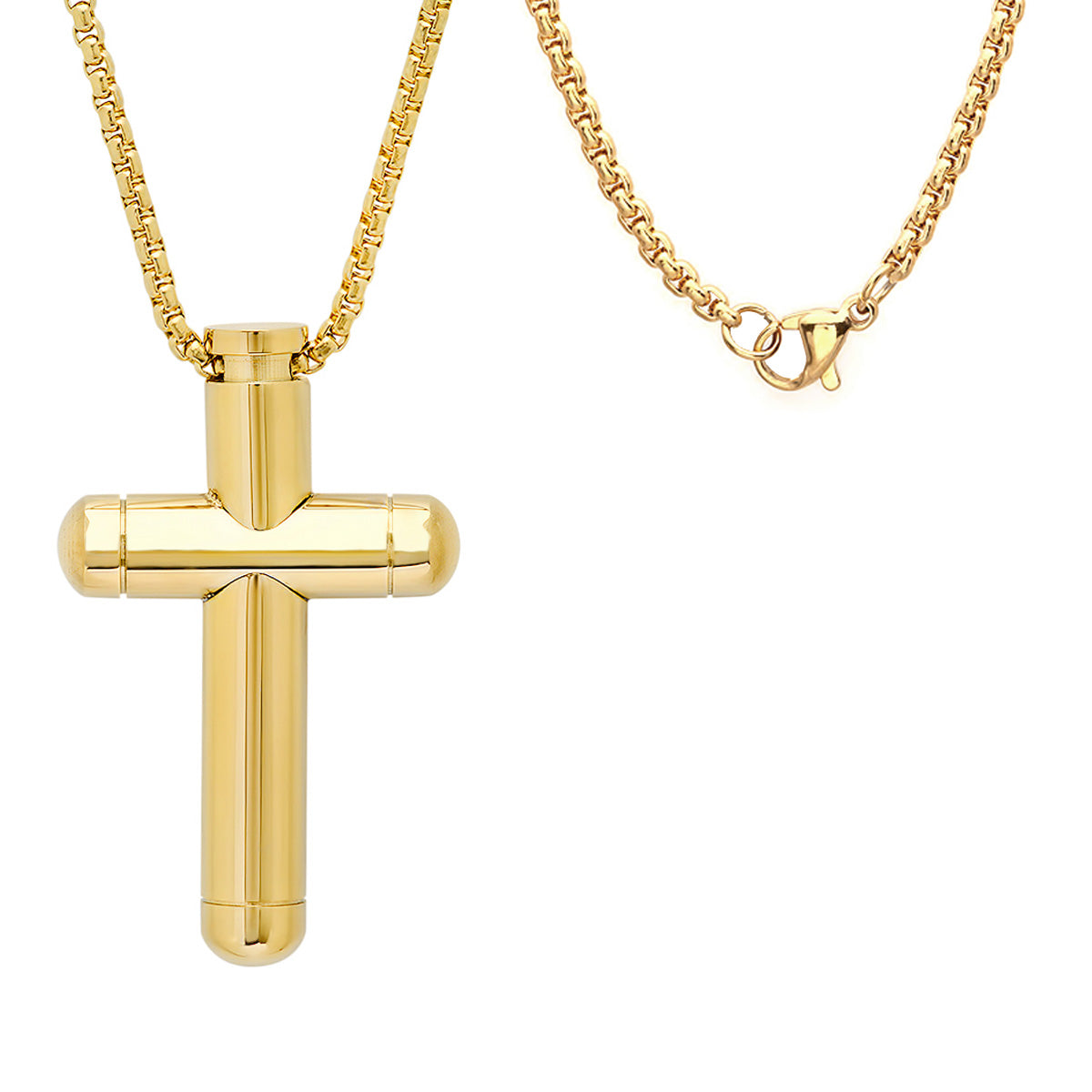 18K Gold Plated Stainless Steel Tube Cross Pendant T-Shirts, Hoodie, Sweatshirt | CiraTrend.com (Image 2)