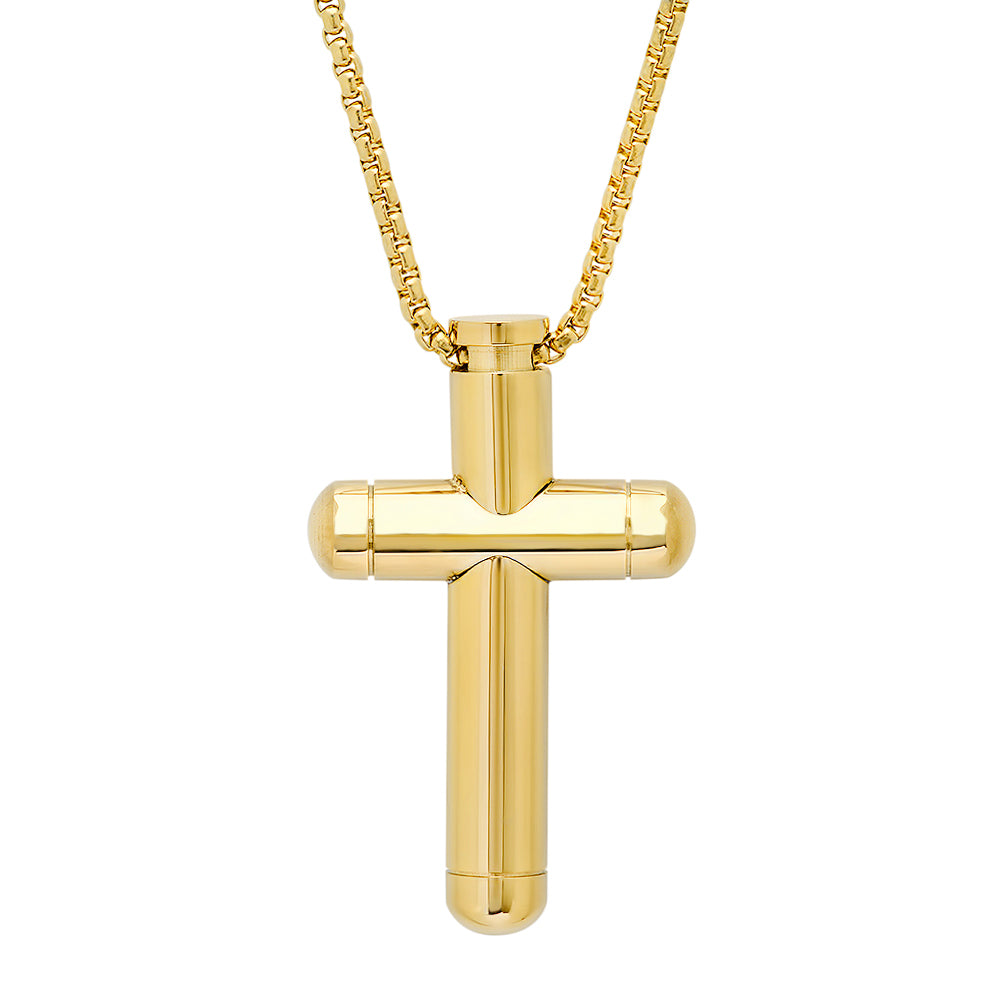 18K Gold Plated Stainless Steel Tube Cross Pendant T-Shirts, Hoodie, Sweatshirt | CiraTrend.com (Image 1)