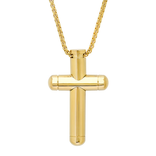 18K Gold Plated Stainless Steel Tube Cross Pendant T-Shirts, Hoodie, Sweatshirt | CiraTrend.com (Image 1)