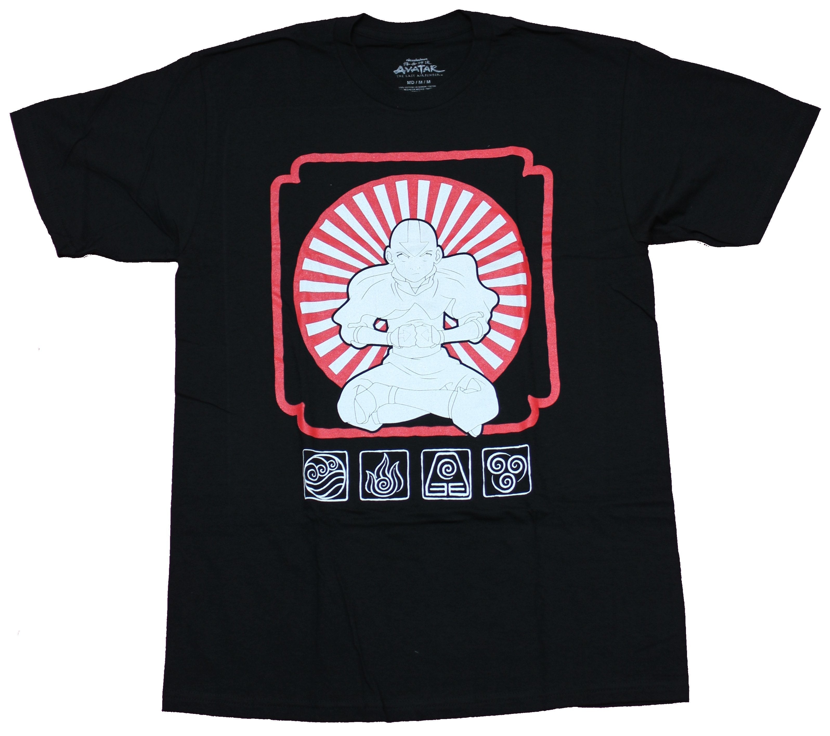 Avatar the Last Airbender Mens T-Shirt -White Aang Beaming Red Ove Tribe Symbols Hoodie, Sweatshirt | CiraTrend.com