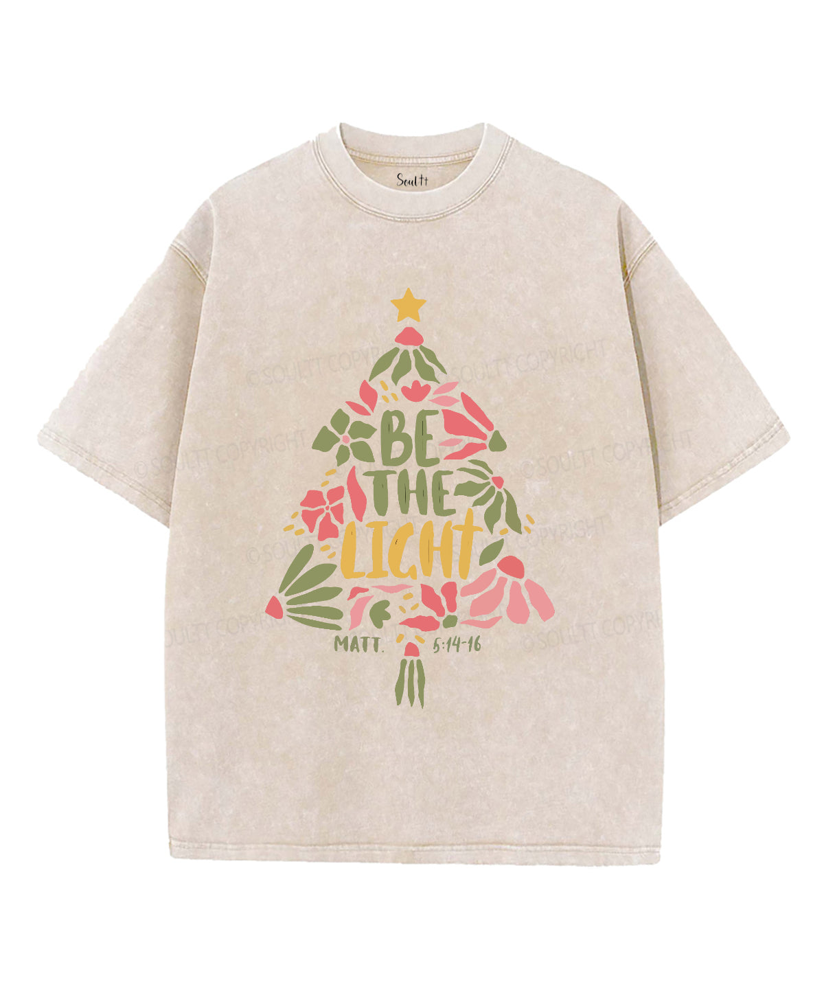 Be The Light Washed Christian T-shirt Style012 Hoodie, Sweatshirt | CiraTrend.com (Image 2)