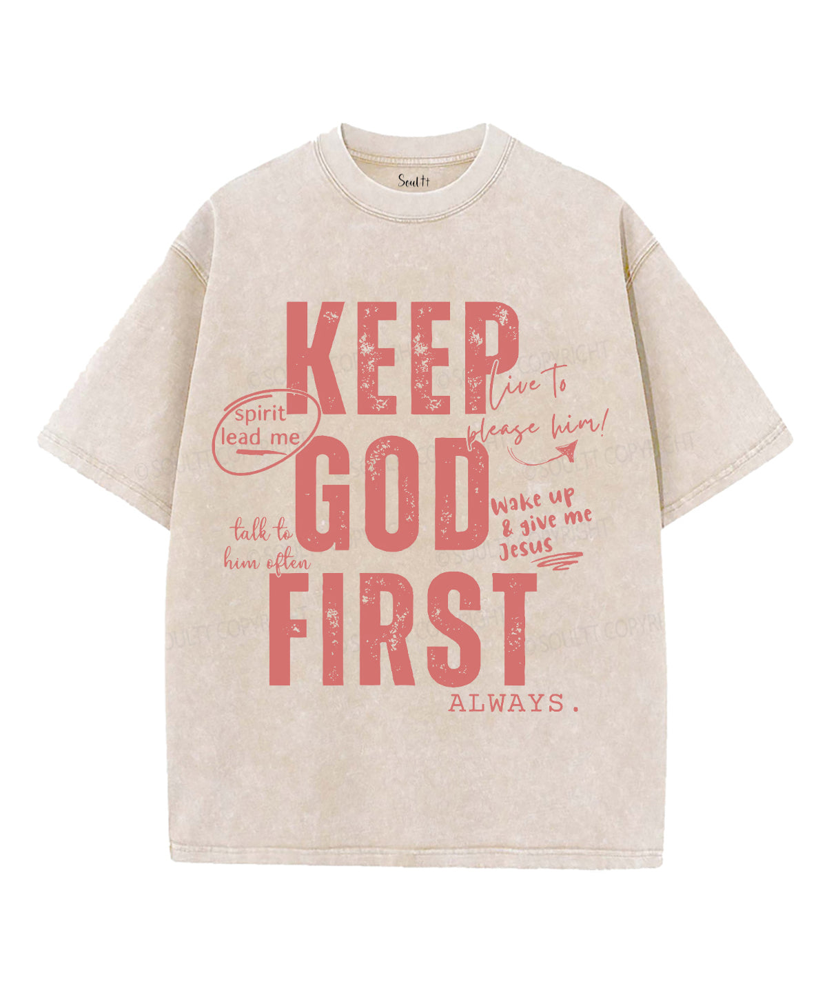 Keep God First Washed Christian T-Shirts, Hoodie, Sweatshirt