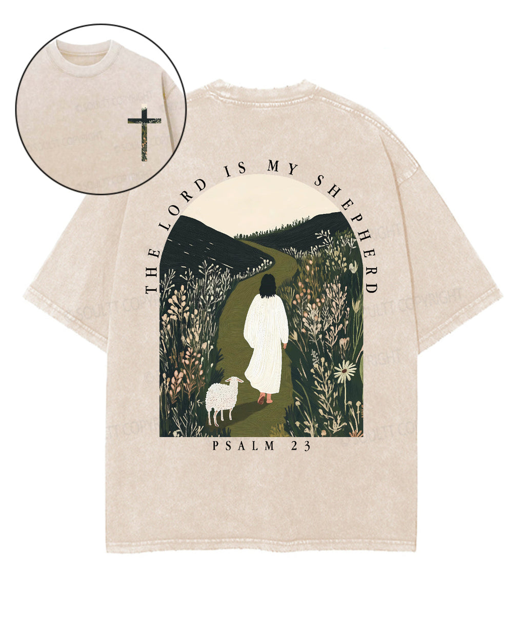 The Lord Is My Shepherd Double Sided Unisex Washed Christian T-shirt Style008 Hoodie, Sweatshirt | CiraTrend.com (Image 1)