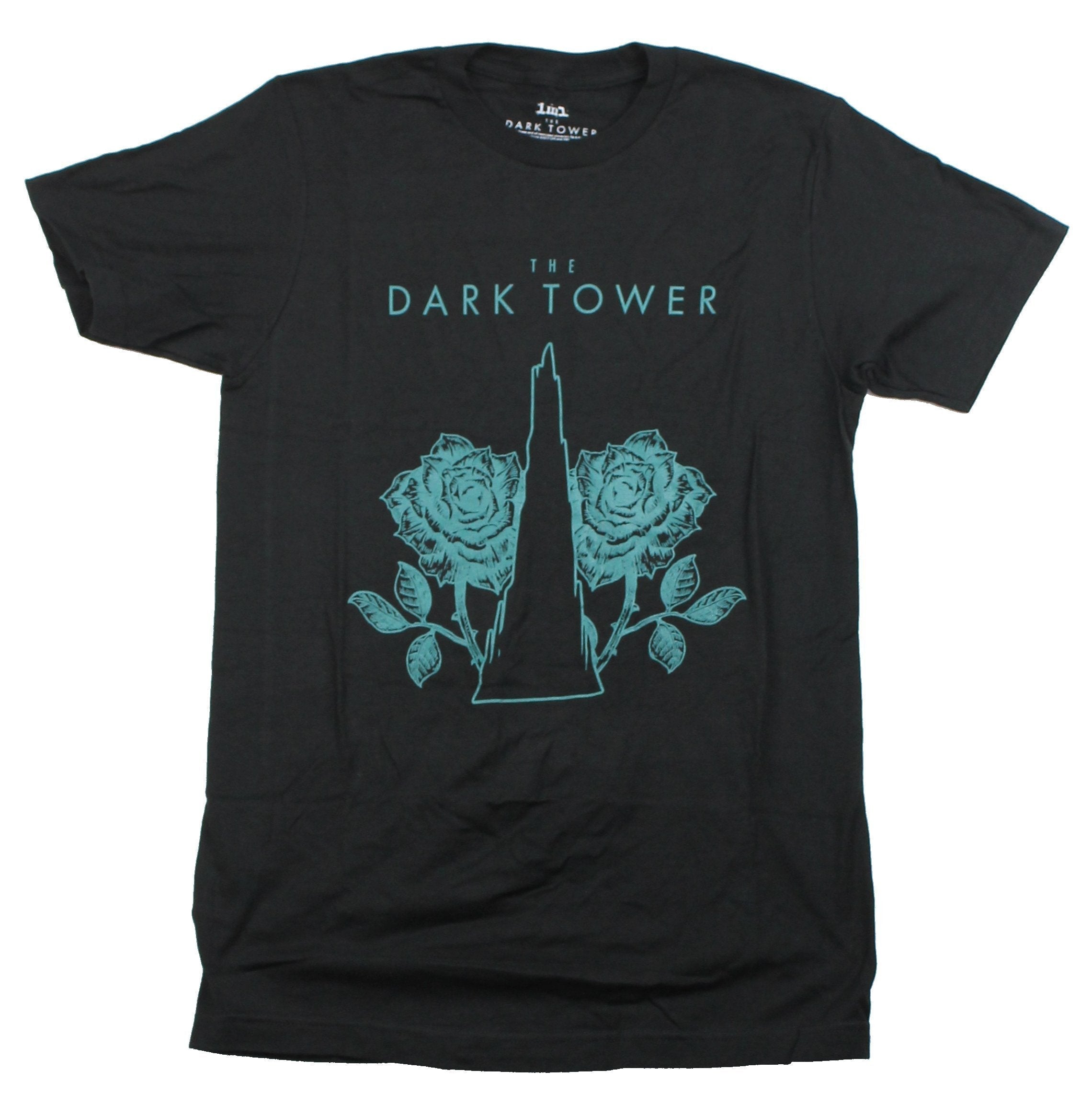 Dark Tower Mens T-Shirt - The Tower and Roses in Blue Ornate Design Hoodie, Sweatshirt | CiraTrend.com