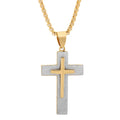 18K Gold Plated Stainless Steel Double Cross Sandusted Pendant T-Shirts, Hoodie, Sweatshirt | CiraTrend.com (Image 1)