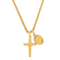 18K Gold Plated Stainless Steel Lady Of Guadalupe And Cross Pendant T-Shirts, Hoodie, Sweatshirt | CiraTrend.com (Image 1)