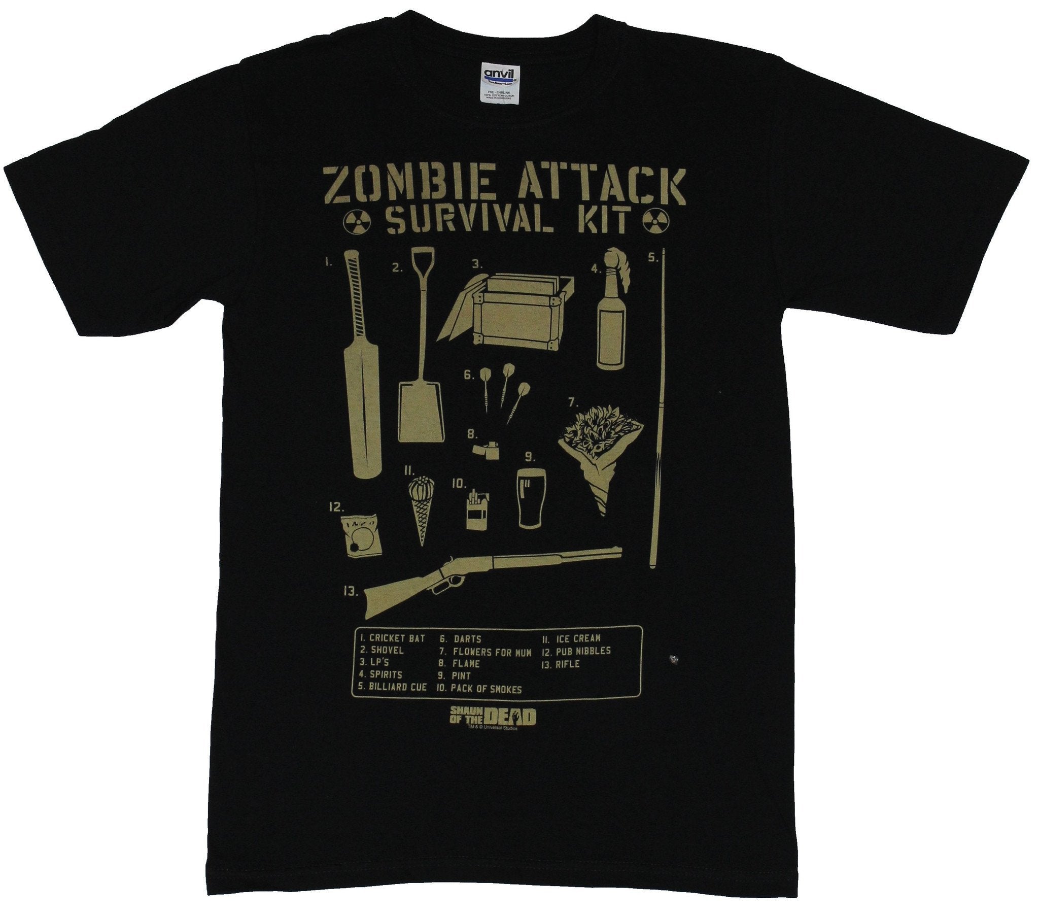 Shaun Dead Zombie Attack Survial Kit Image T-Shirts, Hoodie, Sweatshirt