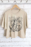 Ride or Die Midnight Rider Motorcycle Graphic Long Crop Top