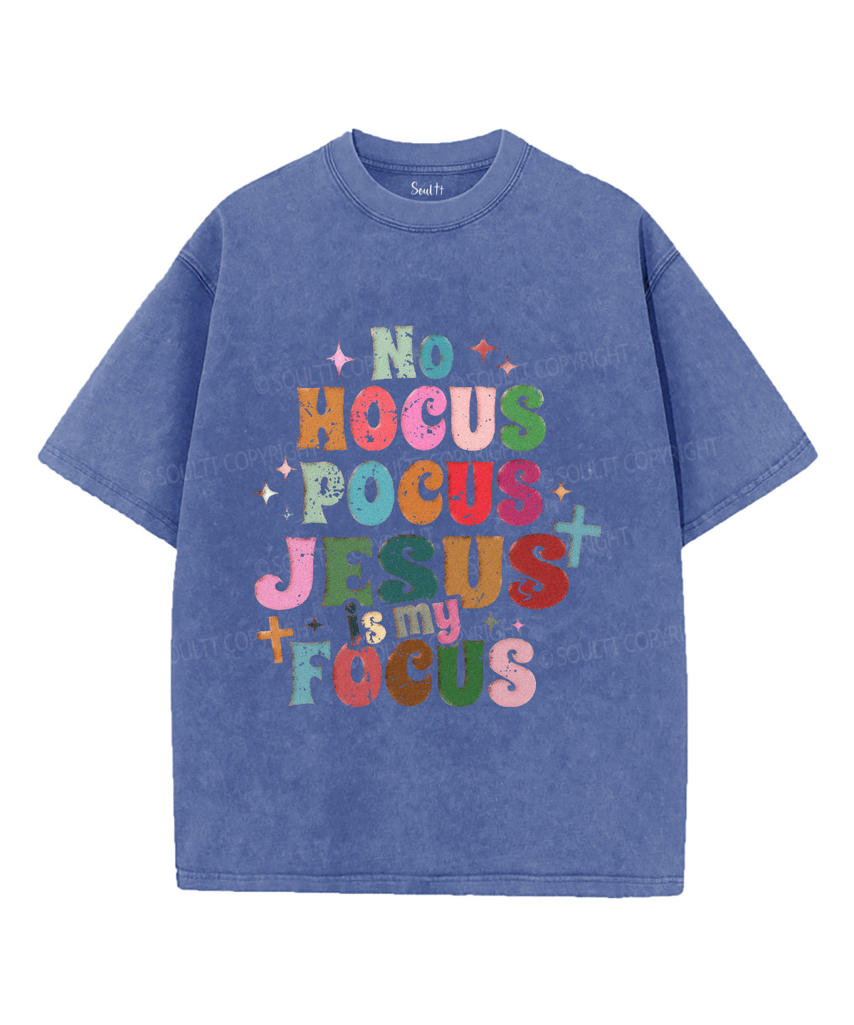 No Hocus Pocus Jesus Is My Focus Unisex Washed Christian T-shirt Hoodie, Sweatshirt | CiraTrend.com (Image 4)