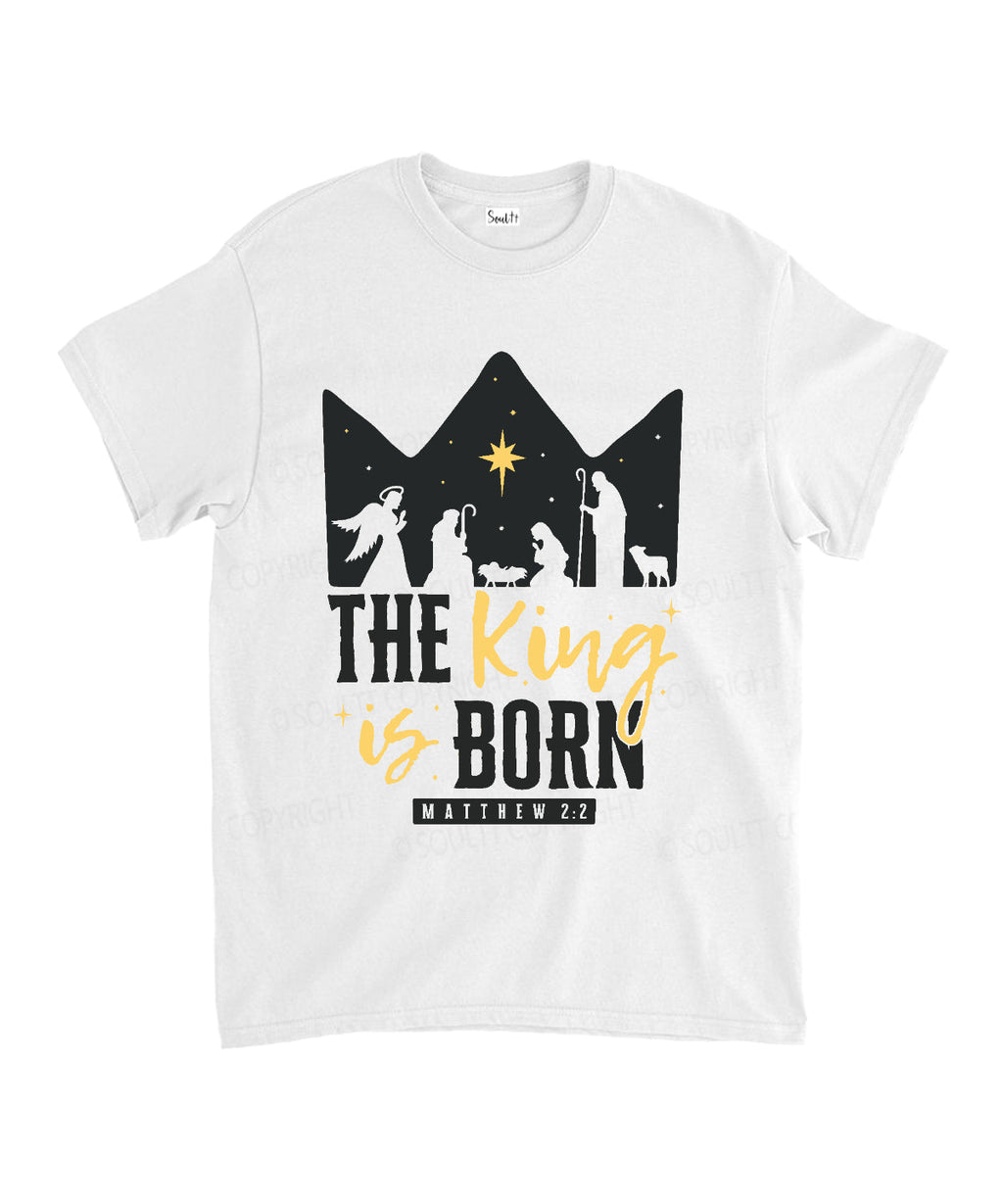 The King Is Born Unisex Cotton Christian T-Shirt Hoodie, Sweatshirt | CiraTrend.com (Image 2)