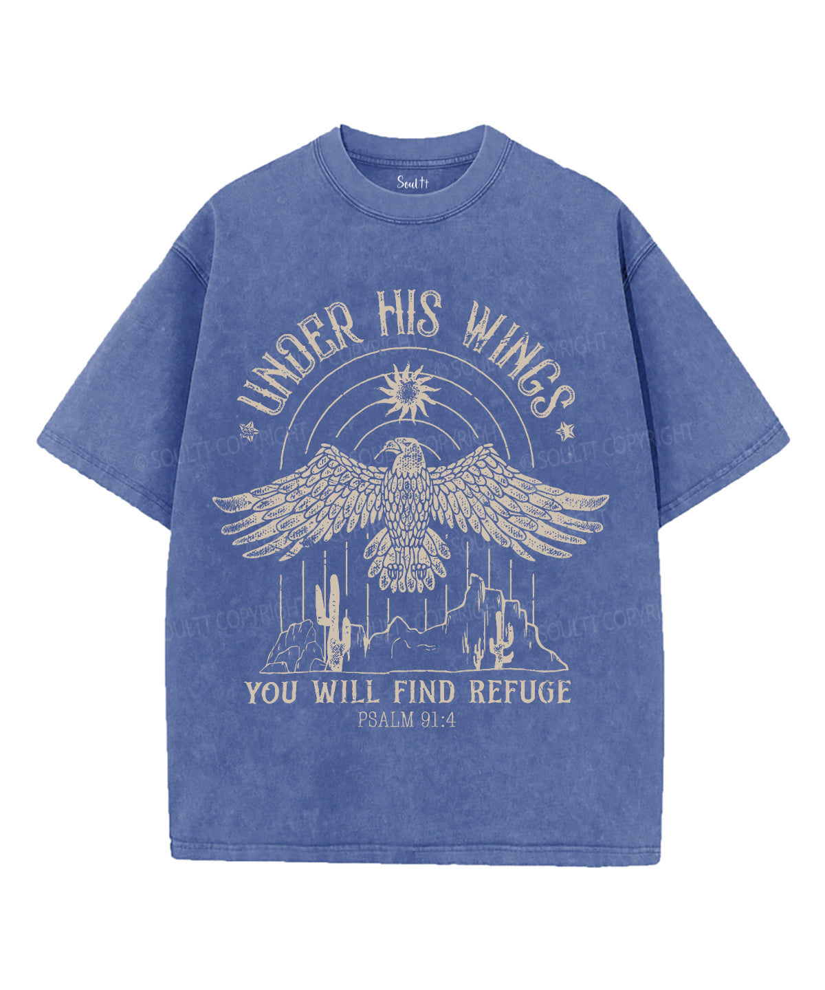 Under His Wings Unisex Washed Christian T-shirt Hoodie, Sweatshirt | CiraTrend.com (Image 4)
