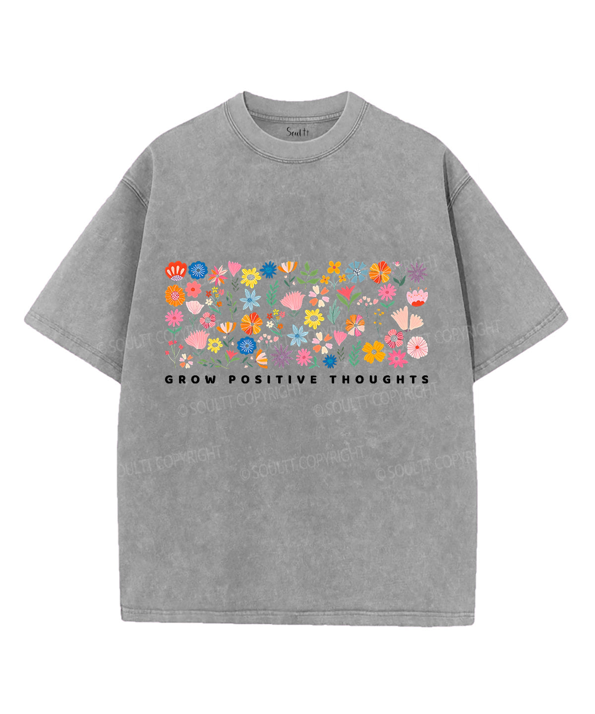 Grow Positive Thoughts Unisex Washed Christian T-shirt Hoodie, Sweatshirt | CiraTrend.com (Image 2)