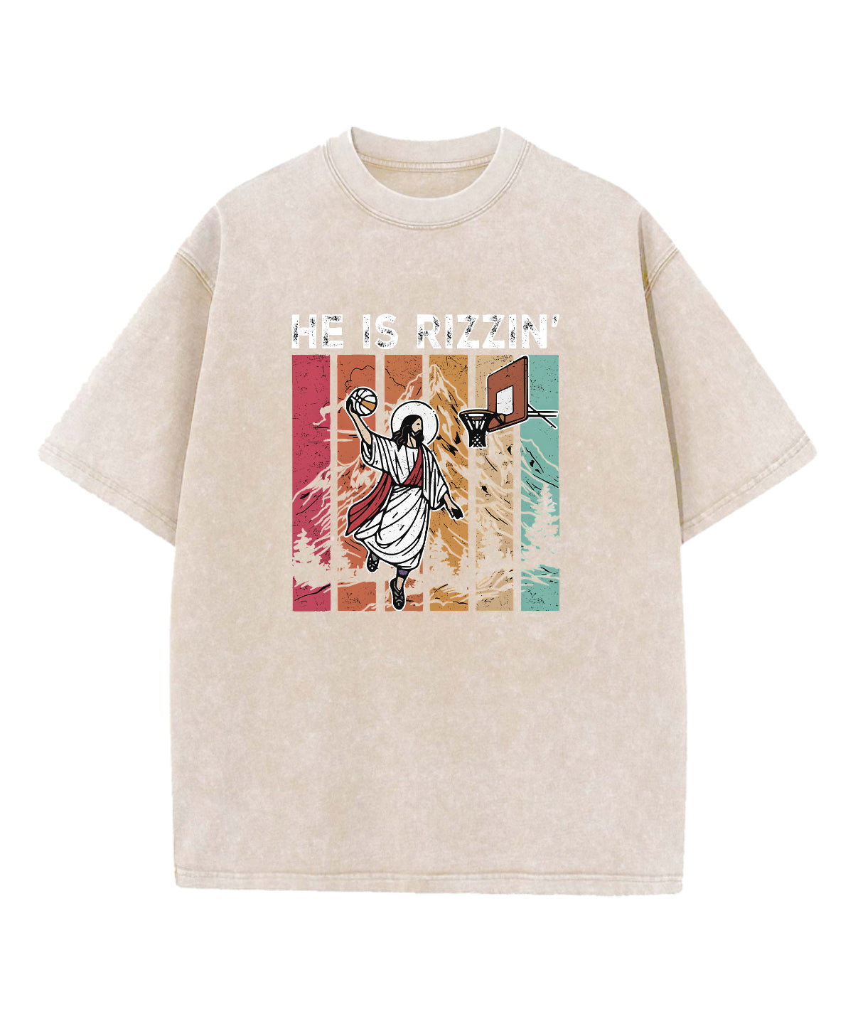 He is Rizzin' Washed Christian T-shirt Hoodie, Sweatshirt | CiraTrend.com (Image 4)