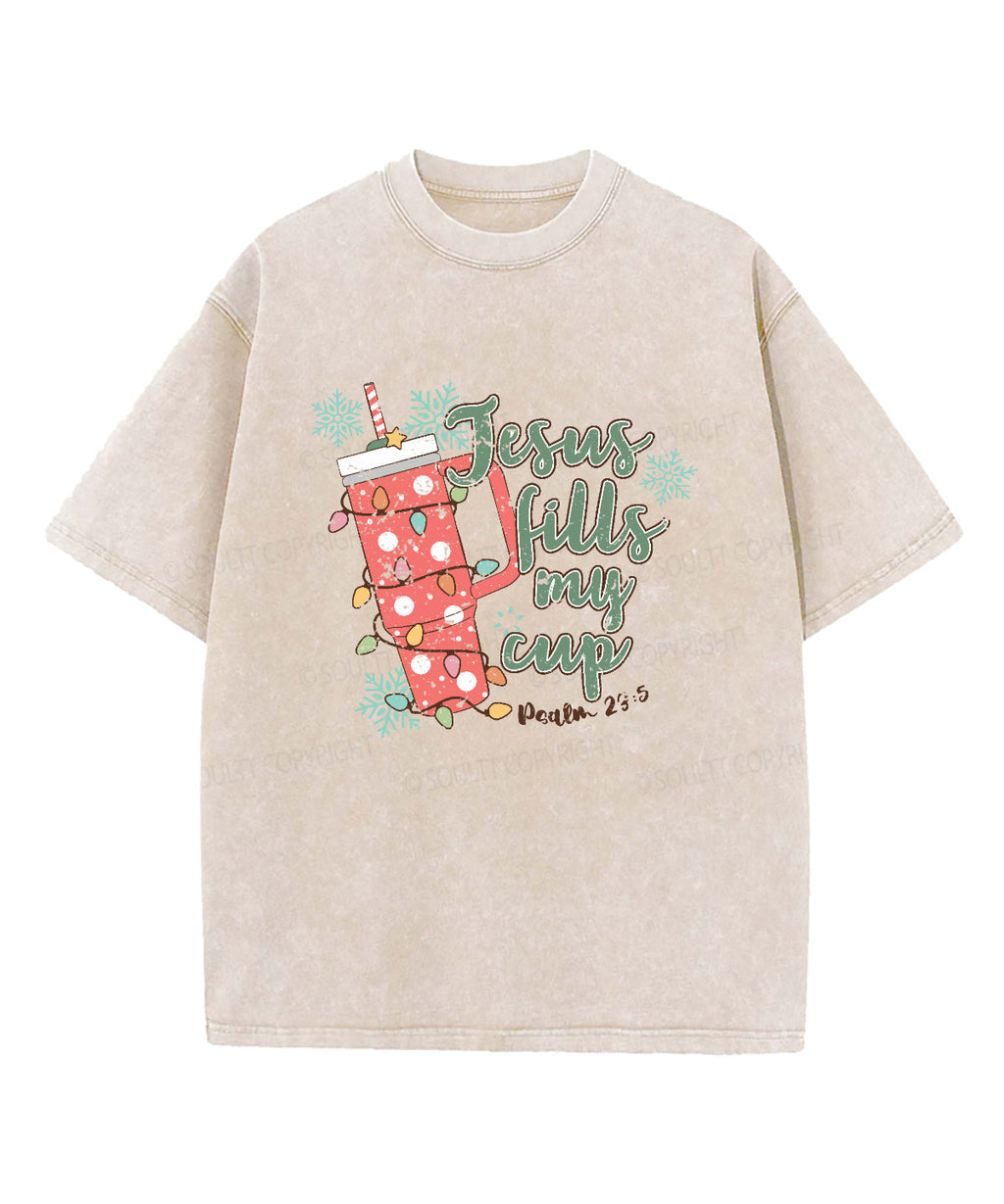 Jesus Fills My Cup Washed Christian T-shirt Hoodie, Sweatshirt | CiraTrend.com (Image 2)