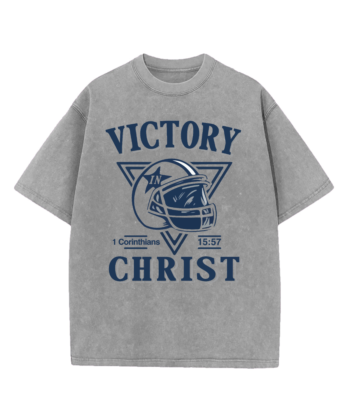 Victory In Christ Football Washed Christian T-shirt Hoodie, Sweatshirt | CiraTrend.com (Image 4)