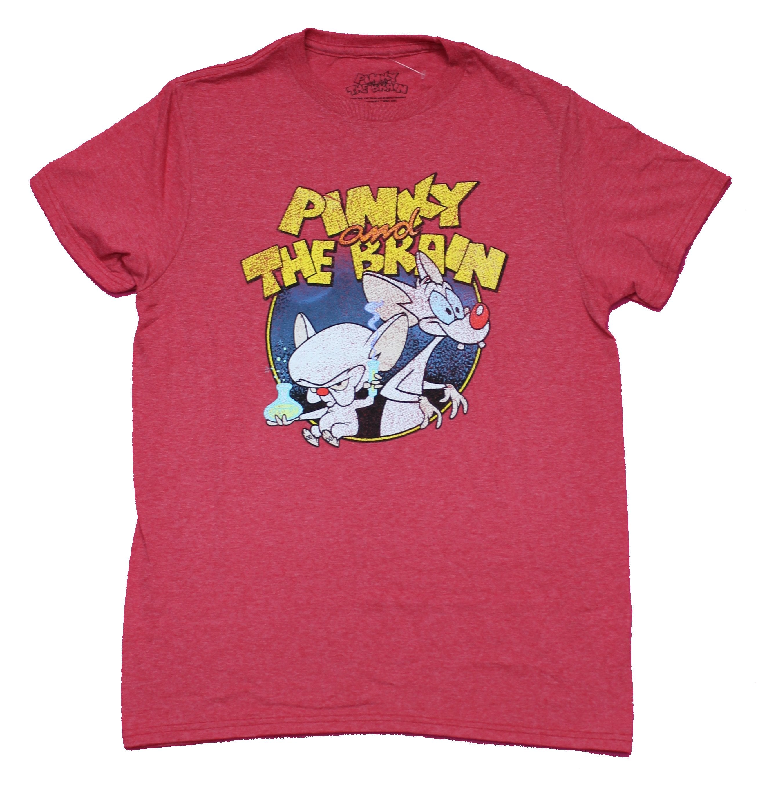 Pinky & the Brain Mens T-Shirt - Distressed Duo in Circle Under Name Hoodie, Sweatshirt | CiraTrend.com