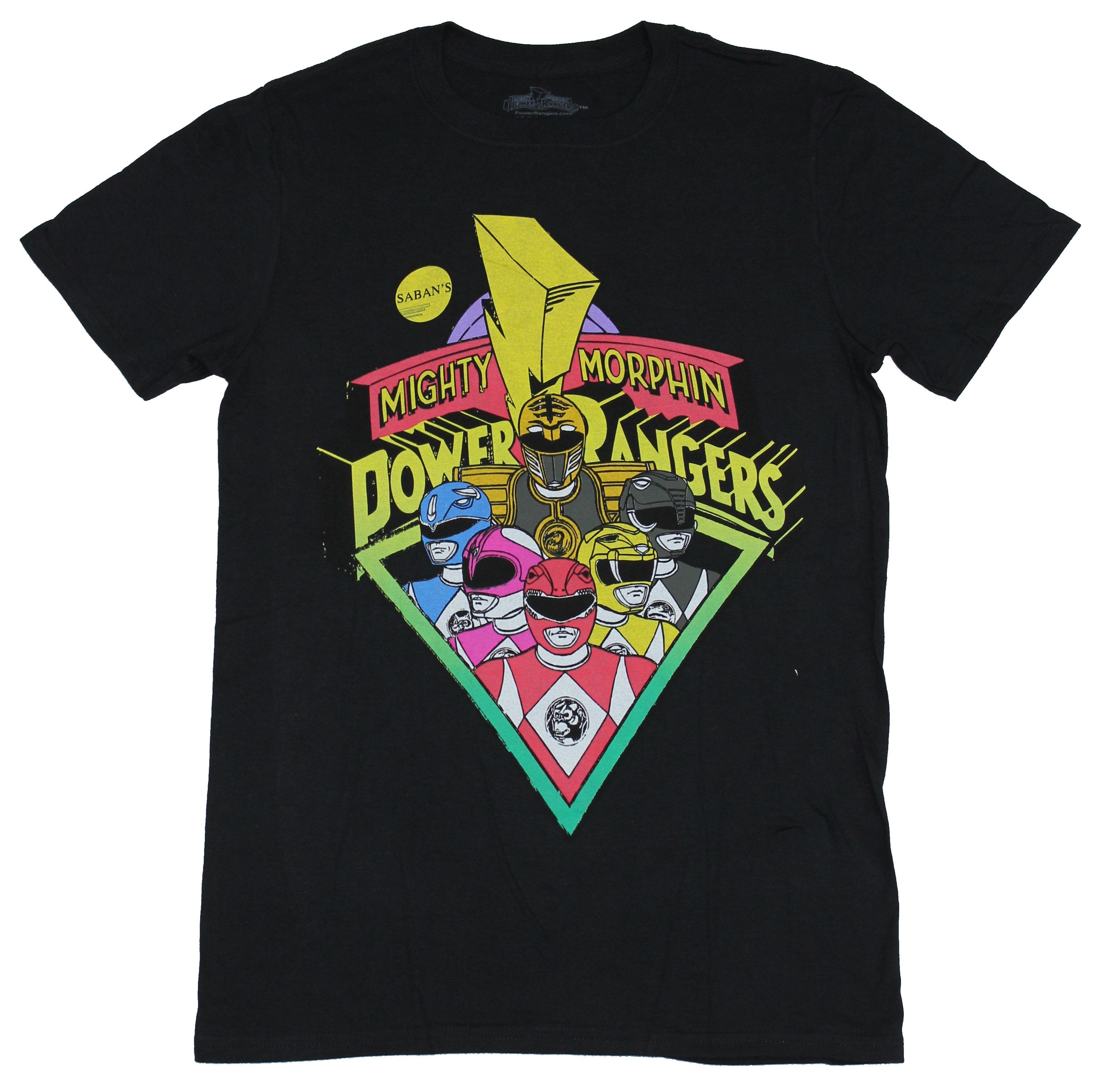 Mighty Morphin Power Rangers Mens T-Shirt - Team Heads Diamond Design Hoodie, Sweatshirt | CiraTrend.com