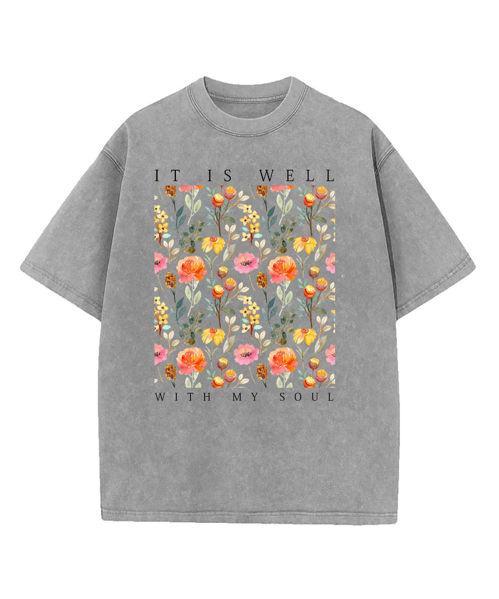 It Is Well With My Soul Washed Christian T-shirt Hoodie, Sweatshirt | CiraTrend.com (Image 5)