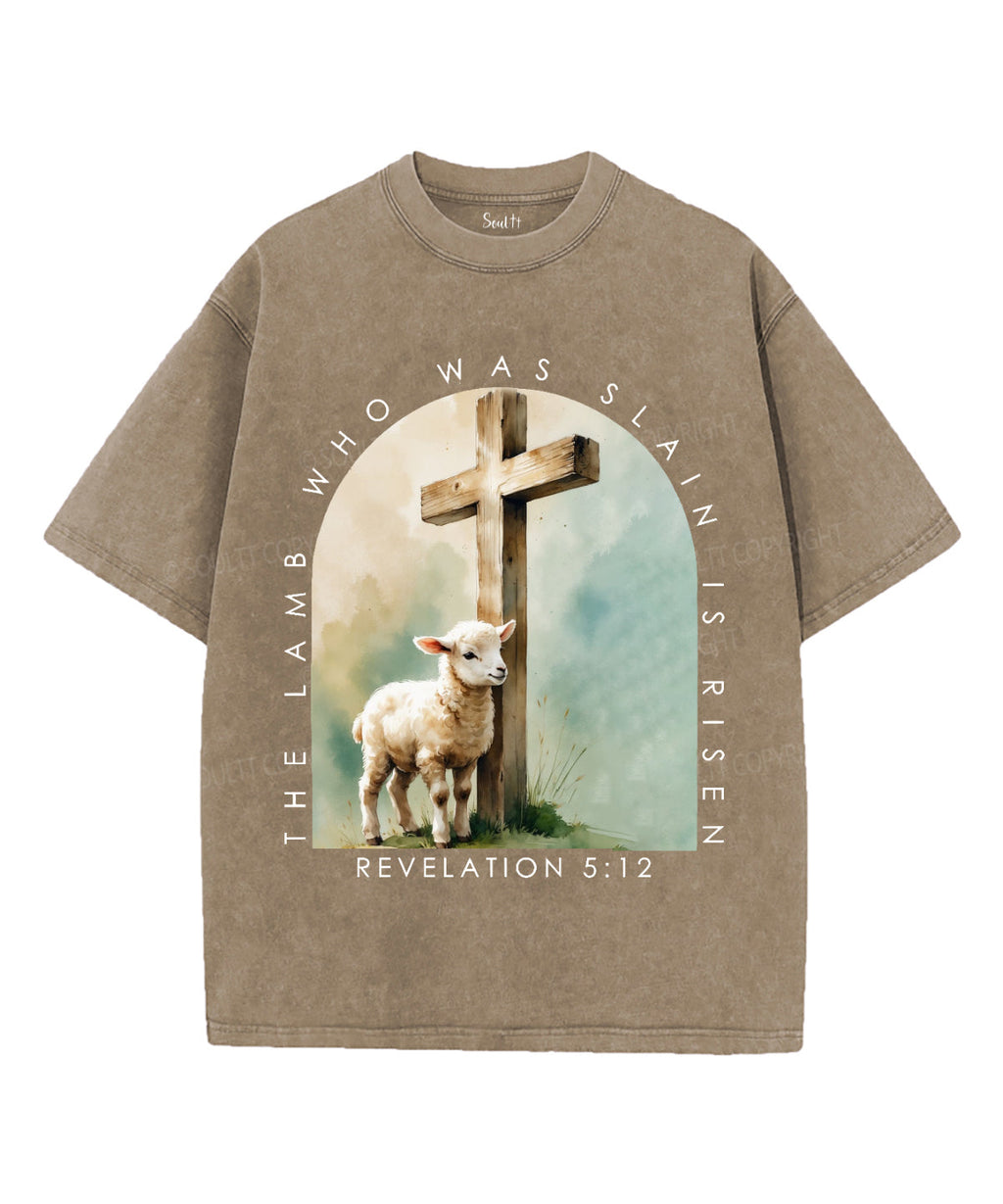 The Lamb Who Was Slain Unisex Washed Christian T-shirt Hoodie, Sweatshirt | CiraTrend.com (Image 5)