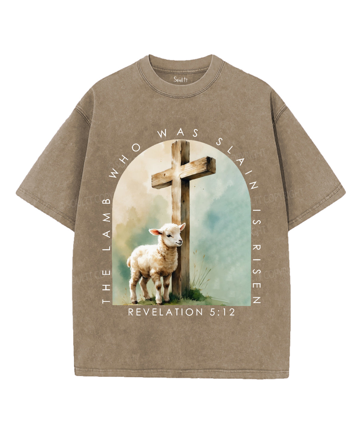 The Lamb Who Was Slain Unisex Washed Christian T-shirt Hoodie, Sweatshirt | CiraTrend.com (Image 5)