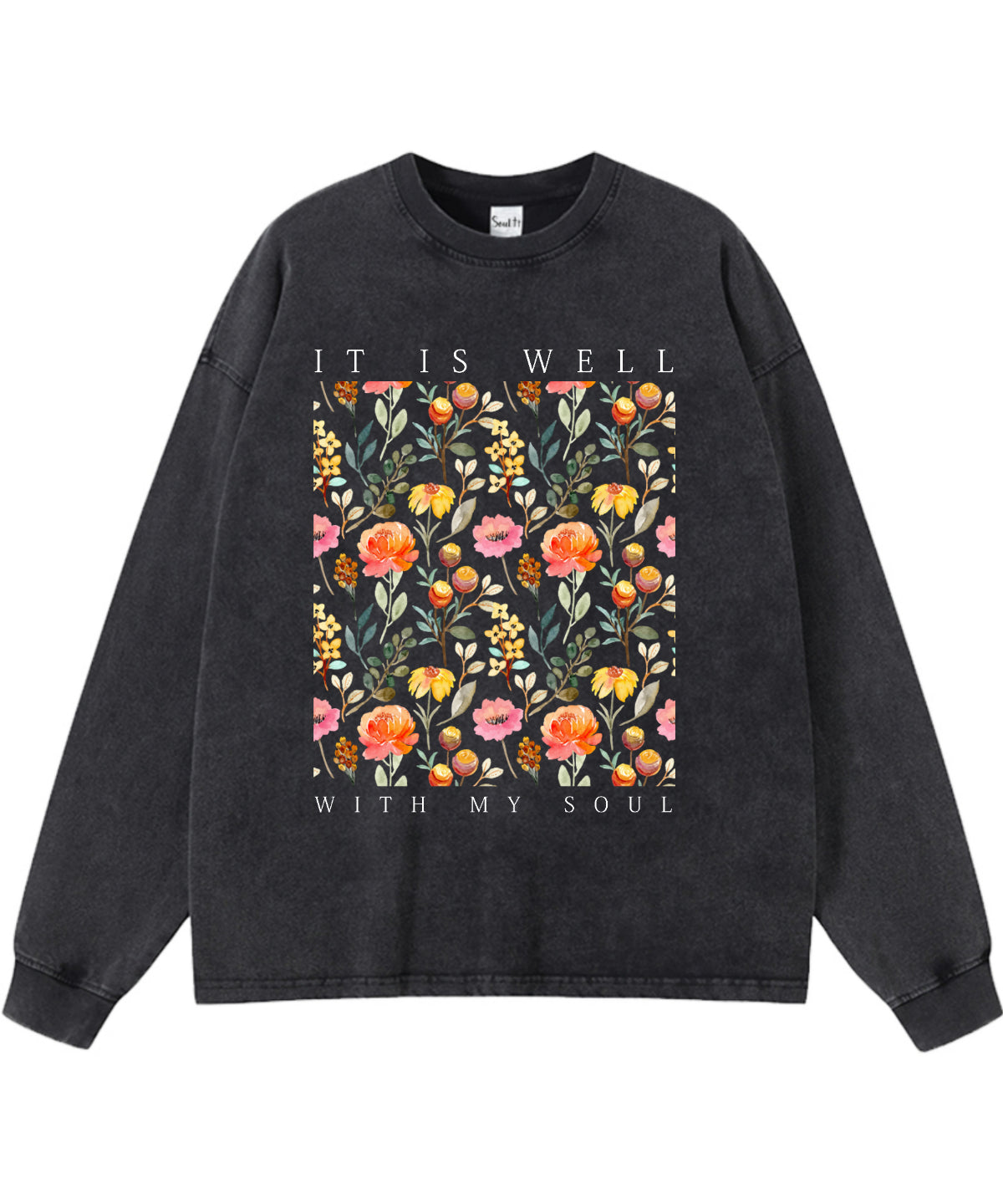 It Is Well With My Soul Washed Christian Long-sleeve T-shirt Hoodie, Sweatshirt | CiraTrend.com (Image 1)