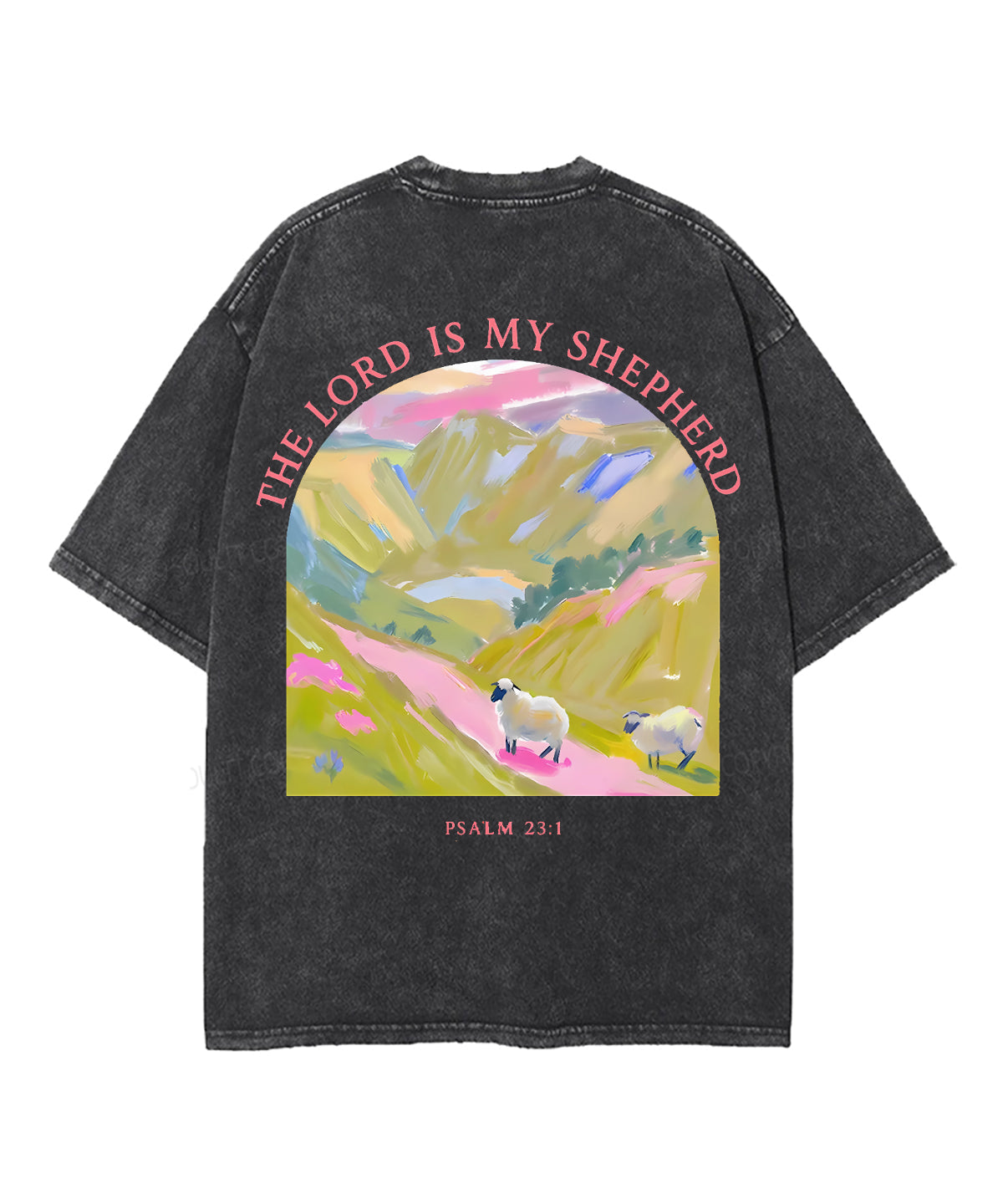 The Lord My Shepherd Double Sided Unisex Washed Christian T-shirt Hoodie, Sweatshirt | CiraTrend.com (Image 2)