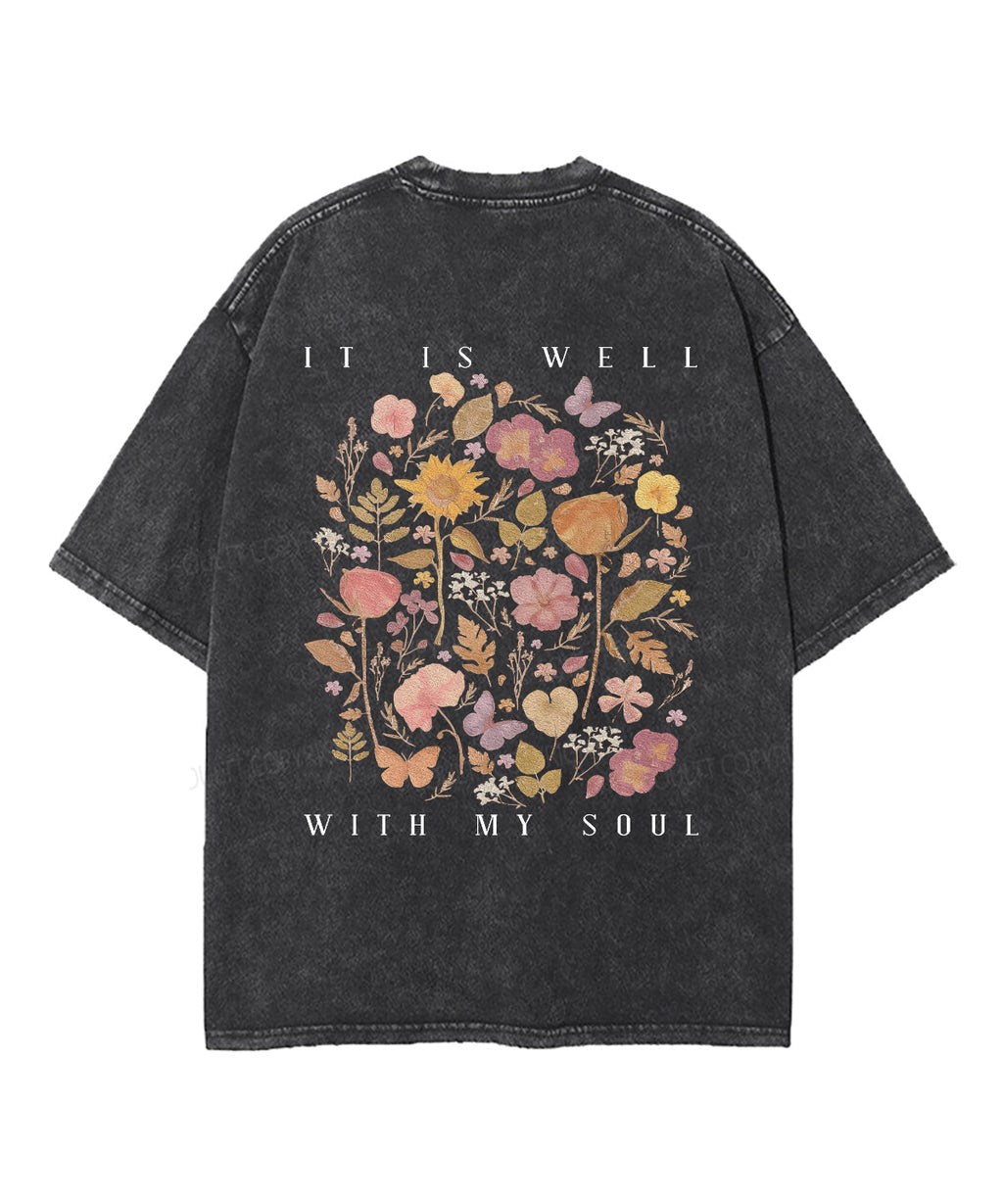 It Is Well With My Soul Double Sided Unisex Washed Christian T-shirt Style007 Hoodie, Sweatshirt | CiraTrend.com (Image 3)