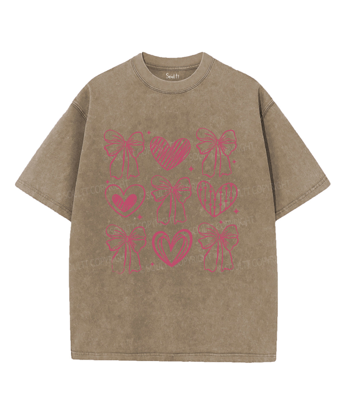 Love Heart Bow Unisex Washed Christian T-shirt Hoodie, Sweatshirt | CiraTrend.com (Image 5)