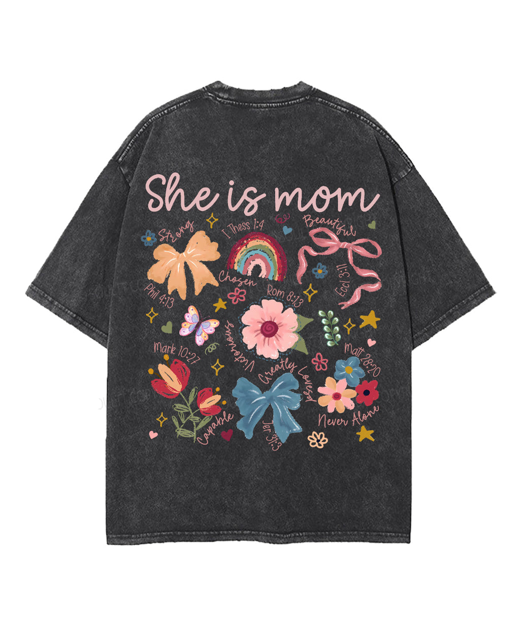 She Is Mom Double Sided Unisex Washed Christian T-shirt Style003 Hoodie, Sweatshirt | CiraTrend.com (Image 3)
